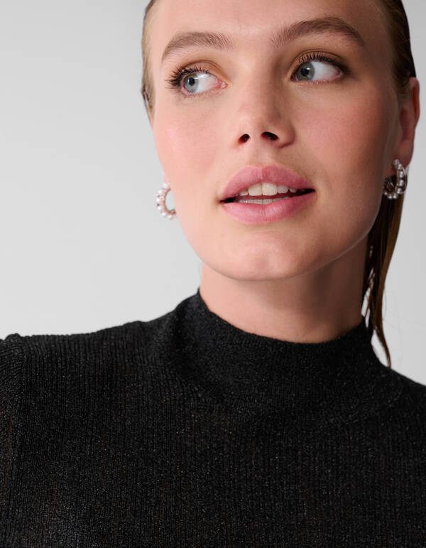 Glitzer Col Top Schwarz SHOEBY WOMEN