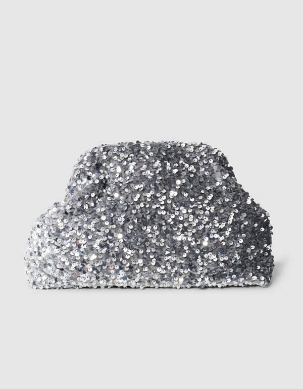 Sequin Clutch Silber SHOEBY ACCESSOIRES