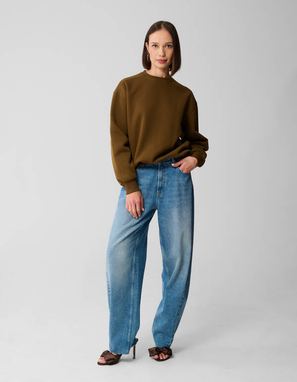 Pullover mit Schn&uuml;rung in Khaki SHOEBY WOMEN