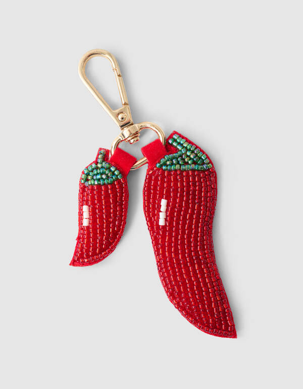 Perlen Peper Taschenanh&auml;nger Rot SHOEBY ACCESSOIRES