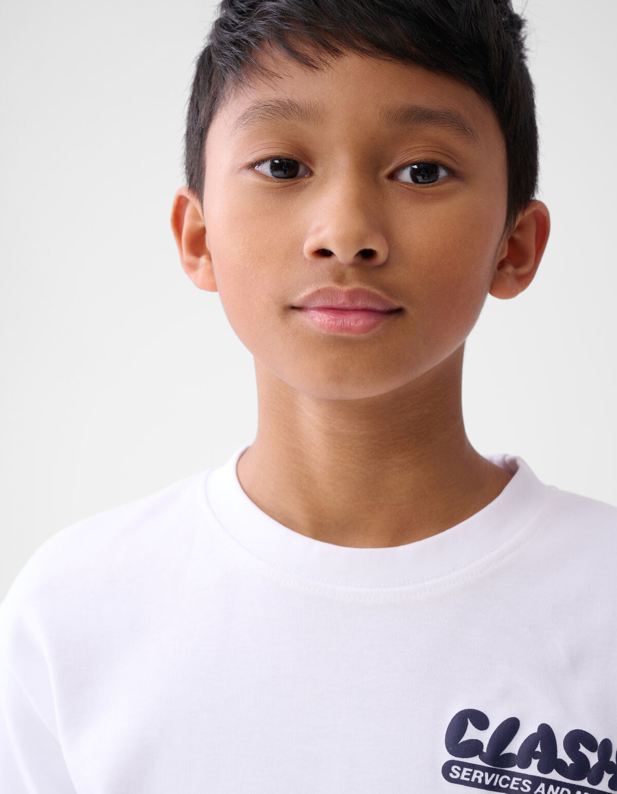 Text-Langarm-T-Shirt Wei&szlig; SHOEBY BOYS