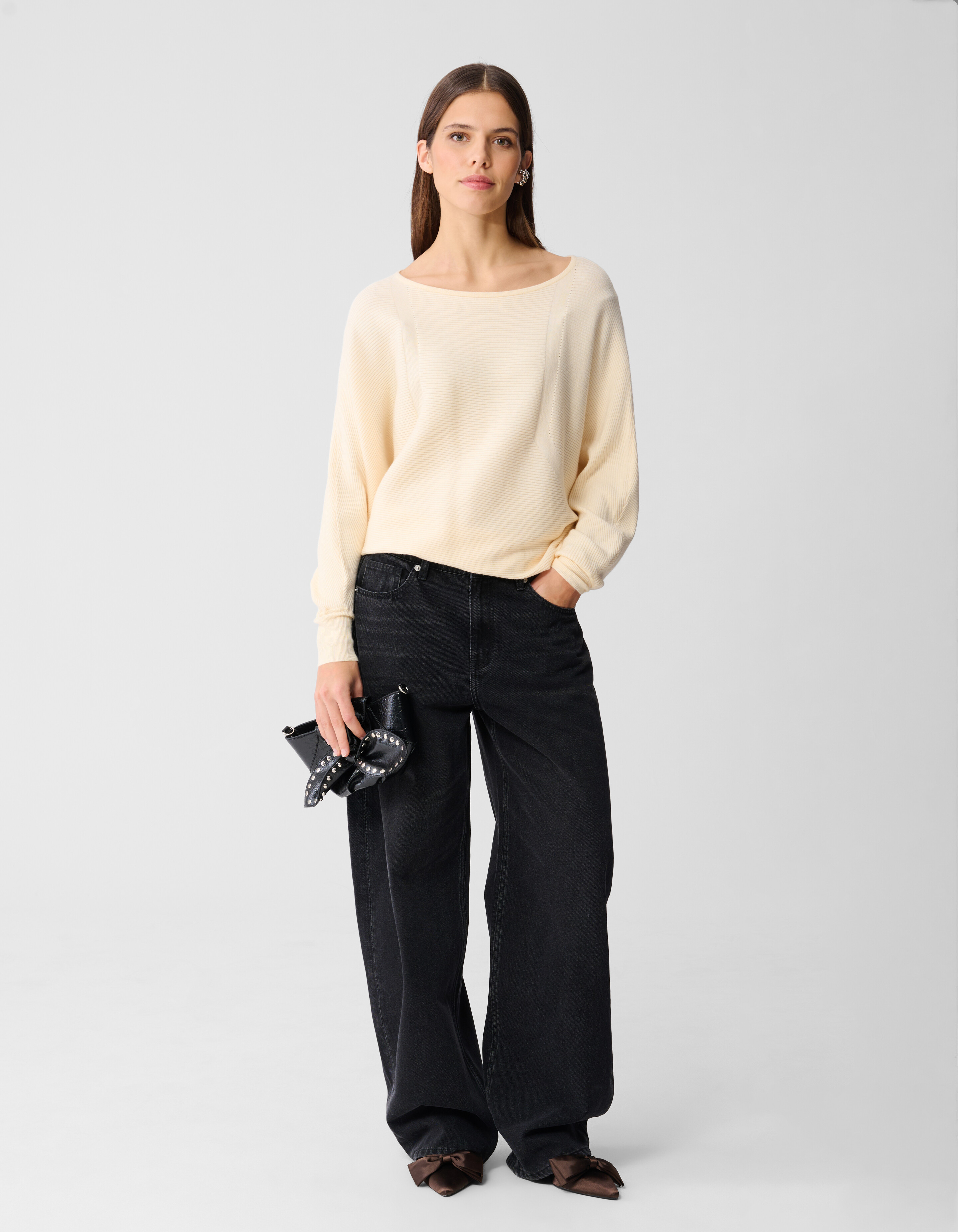 &Uuml;bergro&szlig;er Pullover Off White SHOEBY WOMEN