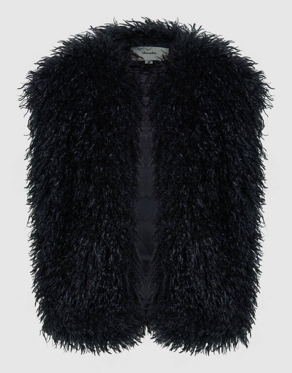 Fluffy Gilet Schwarz SHOEBY GIRLS