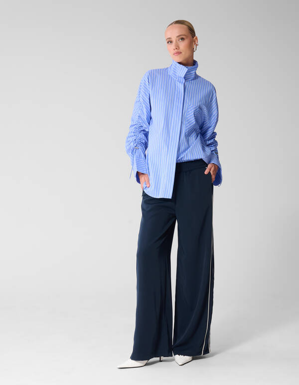 Sporty Piping Wide Leg Fit Hose Dunkelblau SHOEBY WOMEN