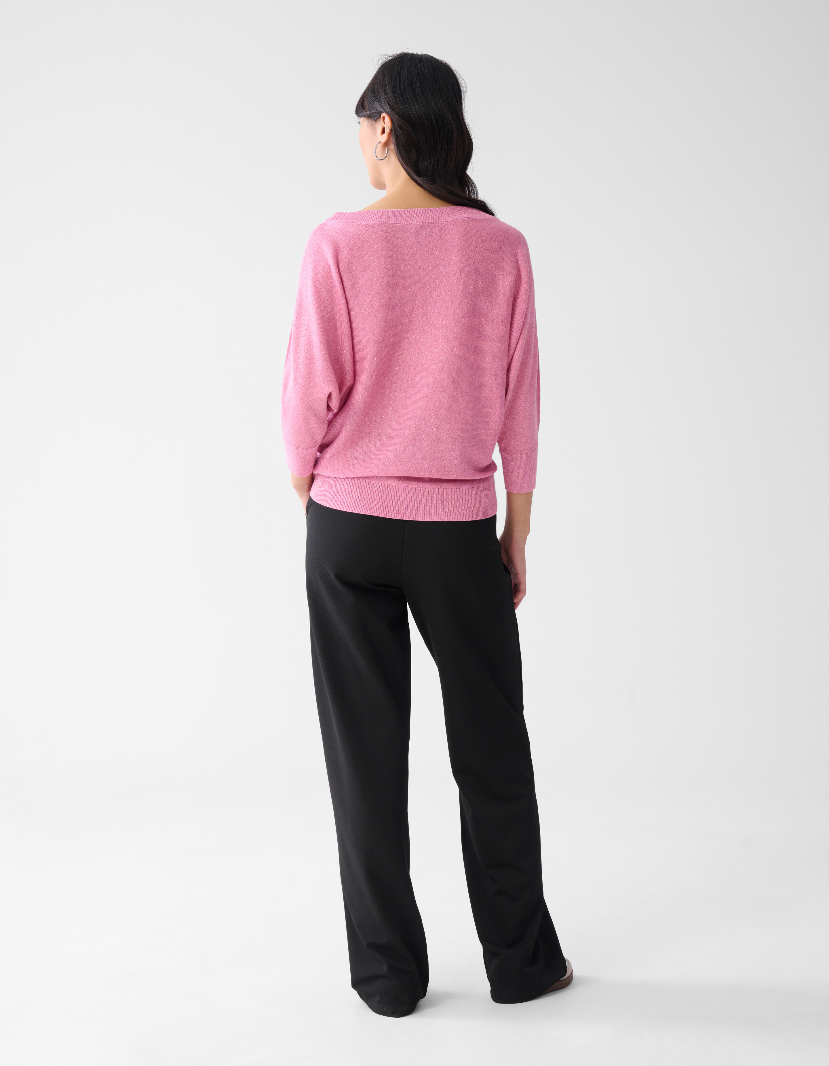 Glitzer Fledermaus-Ärmel Pullover Rosa SHOEBY WOMEN