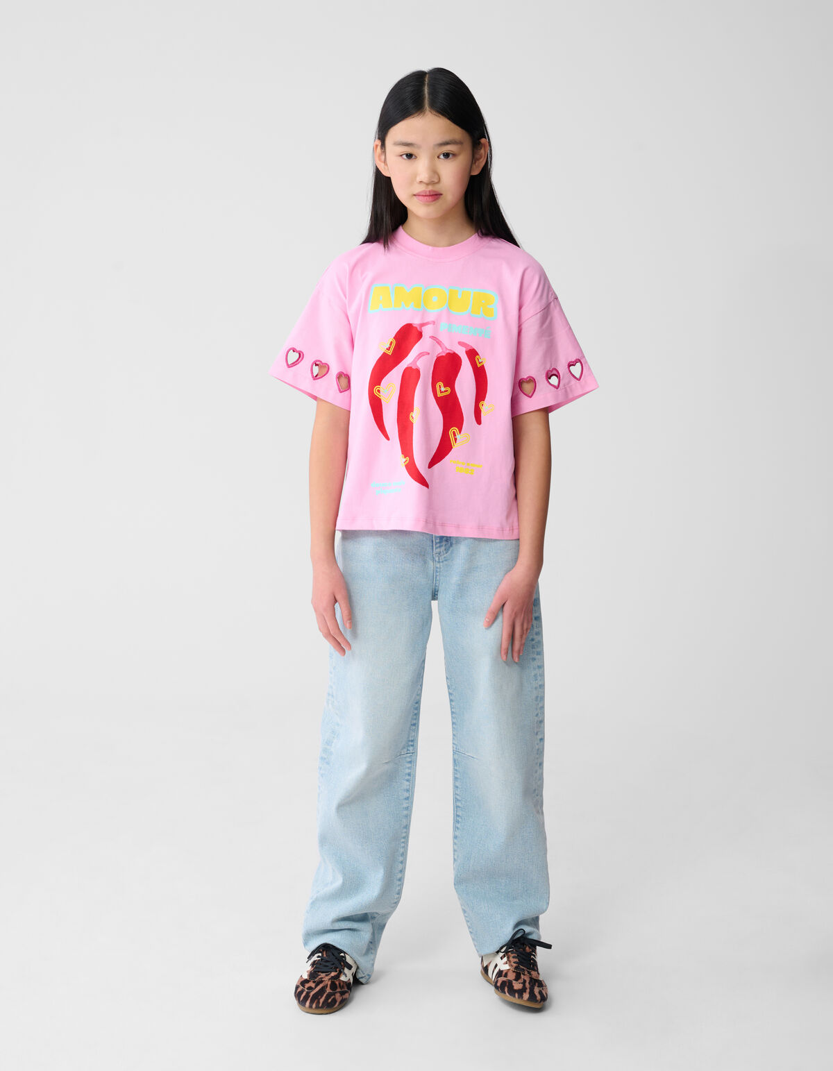 Heart Artwork T-Shirt Hellrosa SHOEBY GIRLS