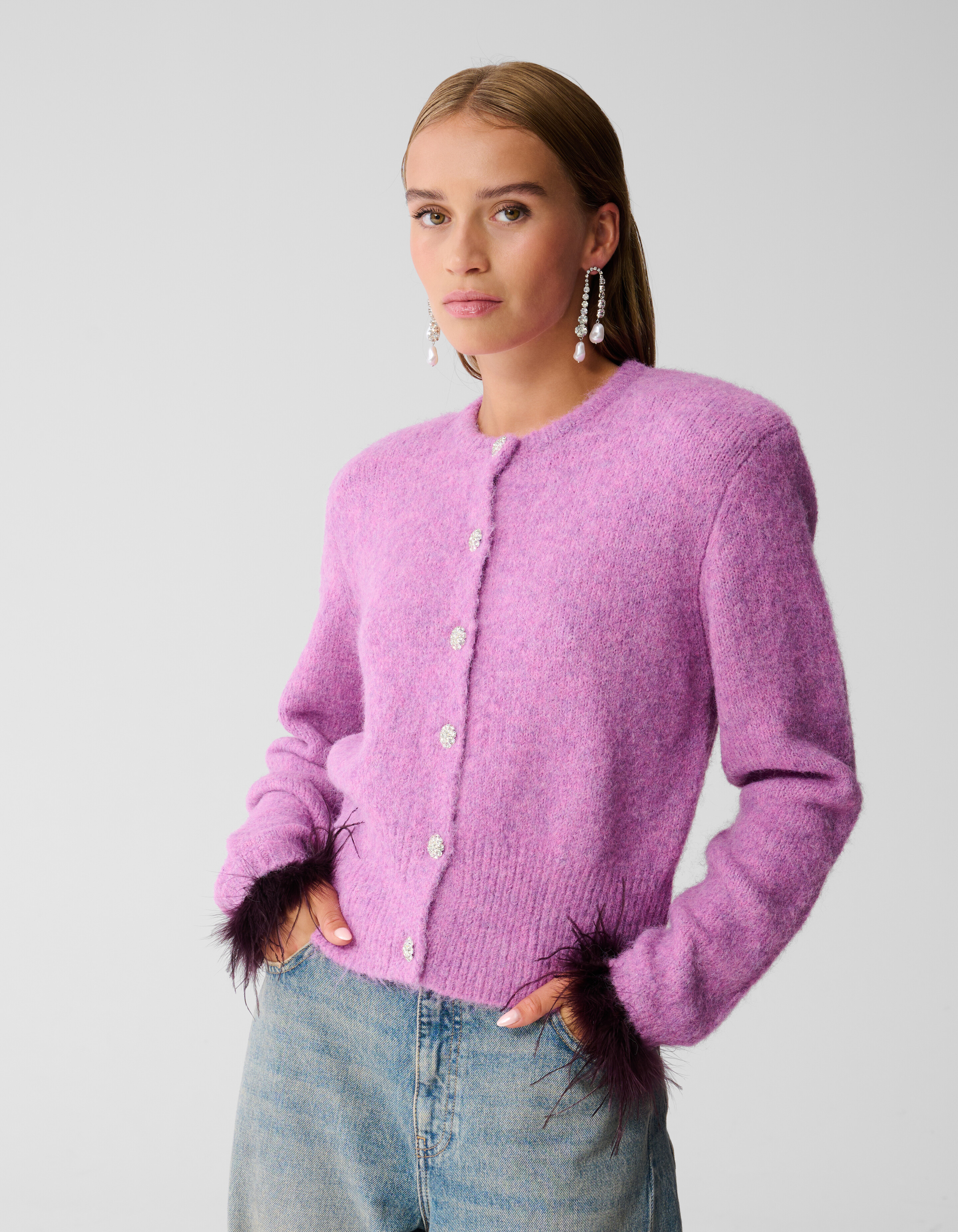 Feder-Strickjacke Rosa SHOEBY WOMEN