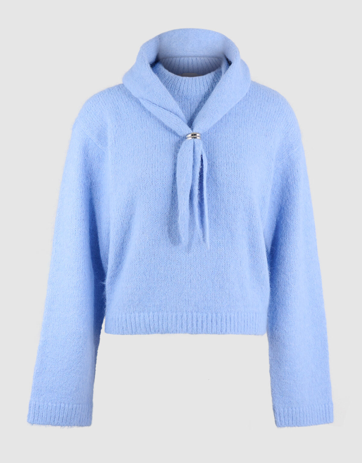 Fluffy Scarf Strickpullover Blau SHOEBY WOMEN