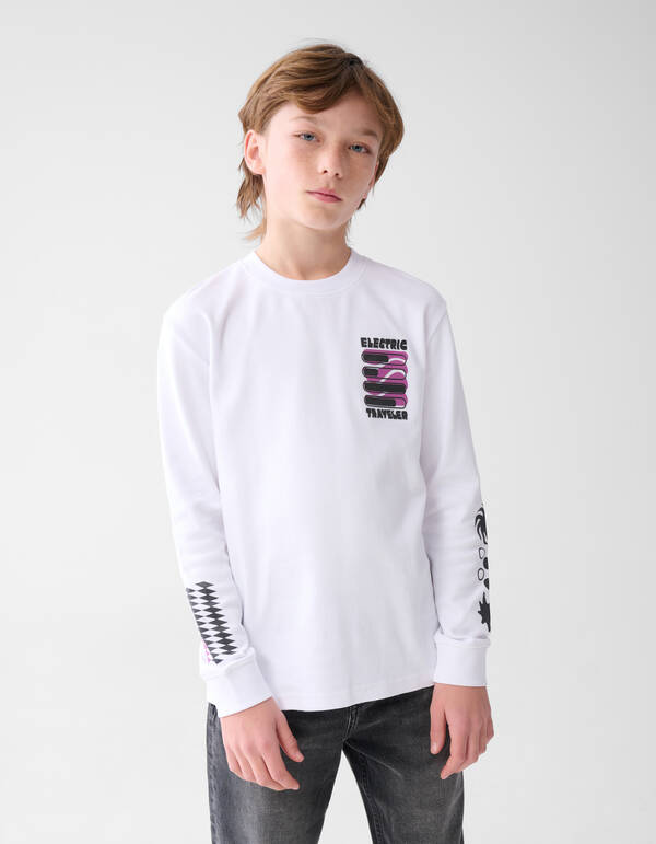 Artwork Langarm-T-Shirt Off White SHOEBY BOYS
