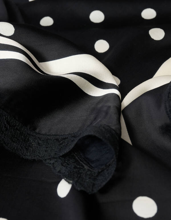 Kanten Polkadot Schal Schwarz/Wei&szlig; SHOEBY ACCESSOIRES