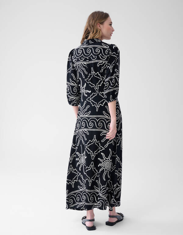 Bedrucktes Maxikleid Schwarz SHOEBY WOMEN