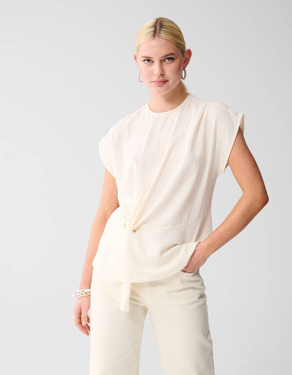 Twist-Top mit Knopfleiste Off White SHOEBY WOMEN