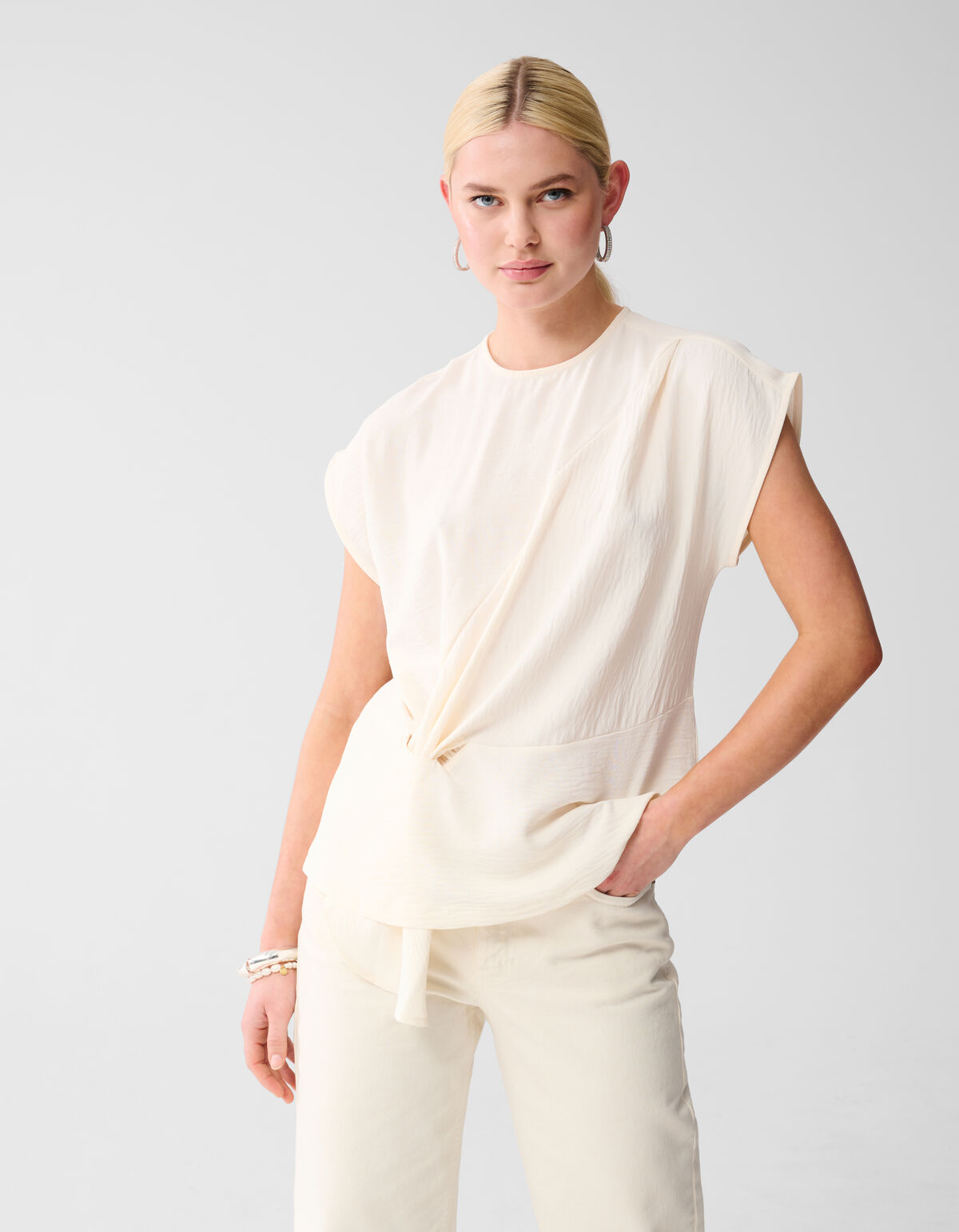 Twist-Top mit Knopfleiste Off White SHOEBY WOMEN