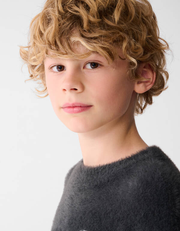 Artwork Strickpullover Dunkelgrau SHOEBY BOYS