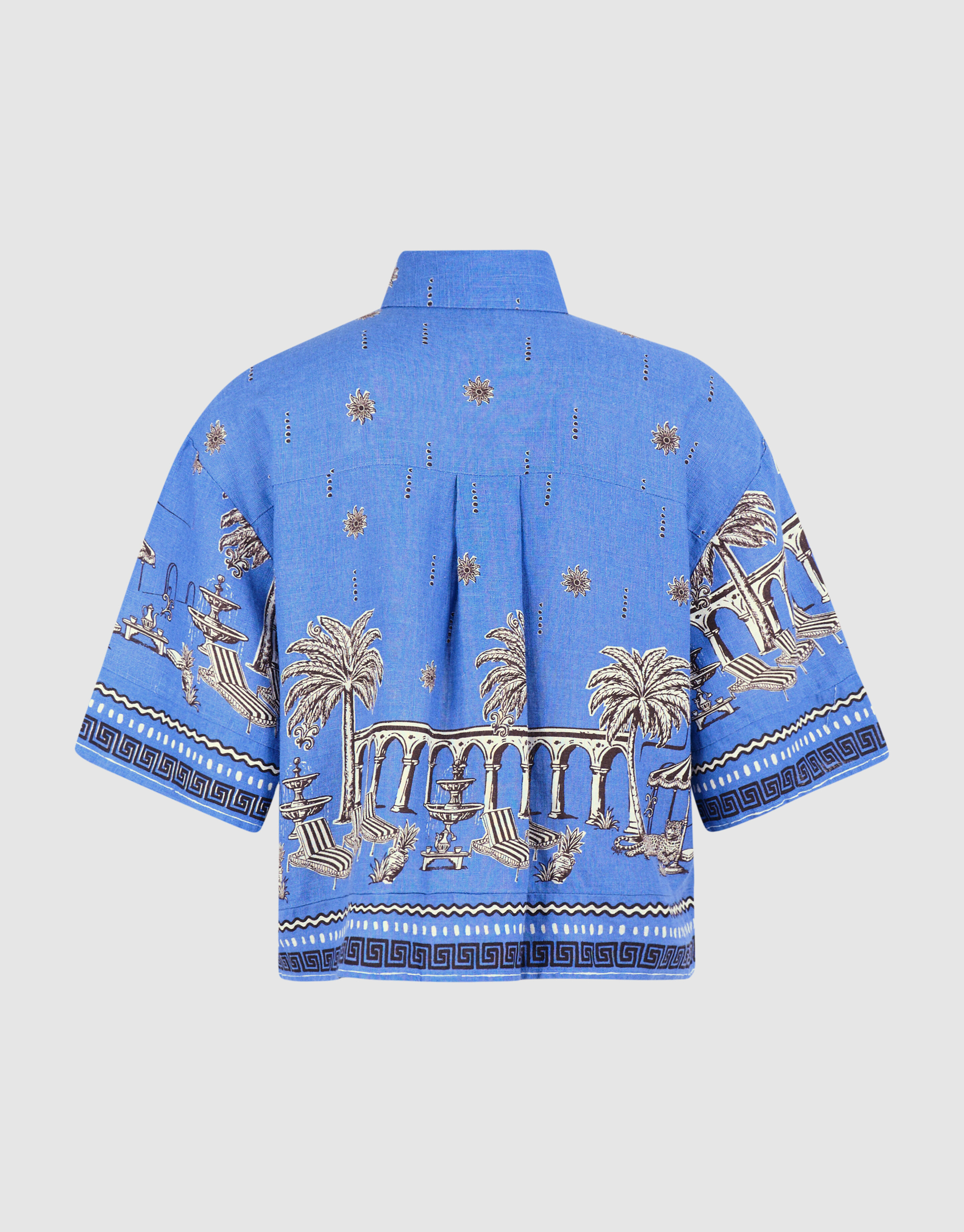 Palmblatt-Print Bluse Blau SHOEBY WOMEN