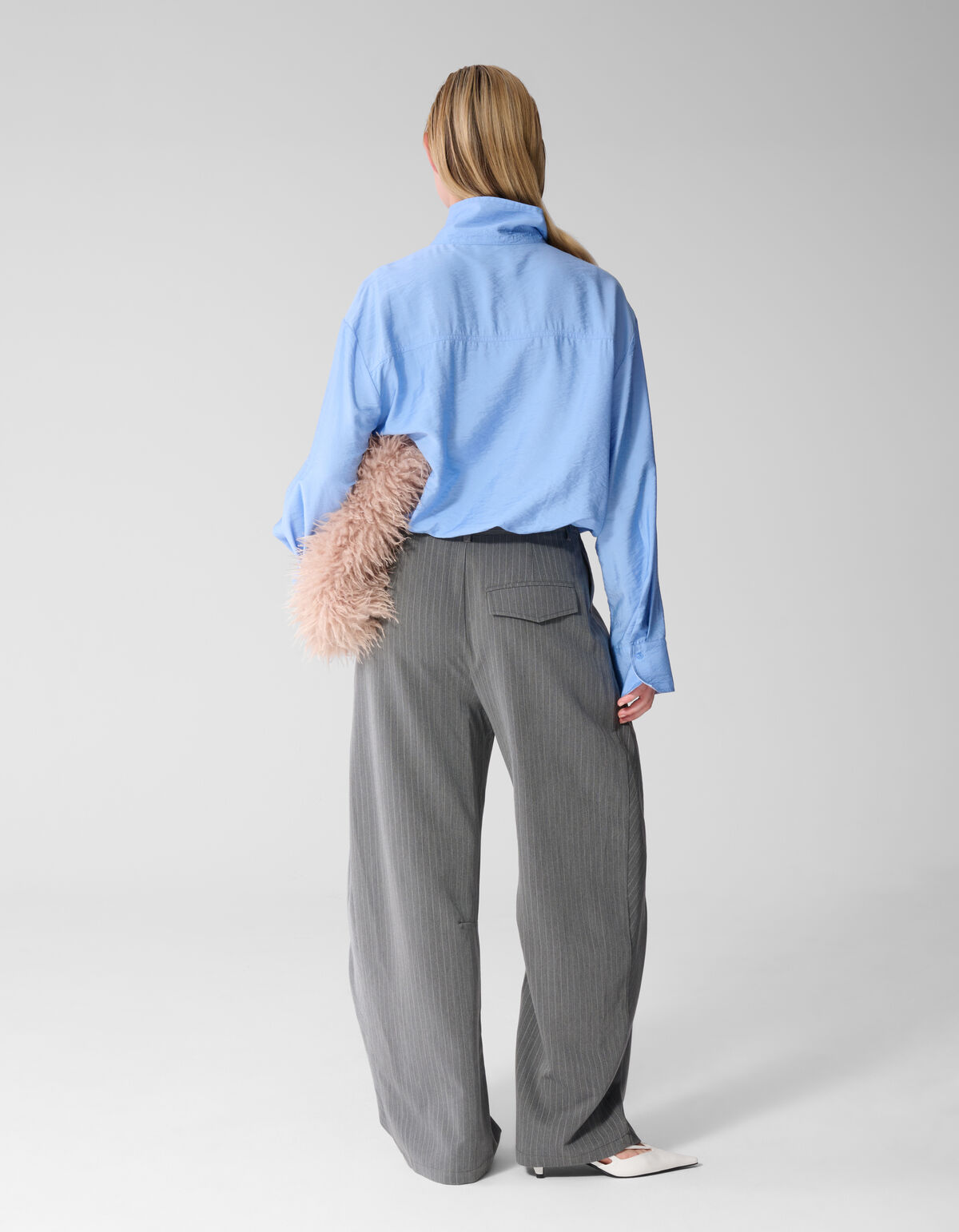 Nadelstreifen-Faltenhose Dunkelgrau SHOEBY WOMEN