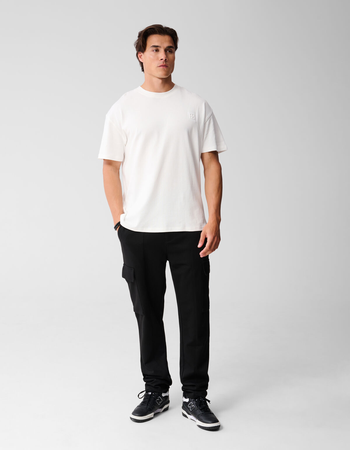 Besticktes Mix T-Shirt Weiß SHOEBY MEN