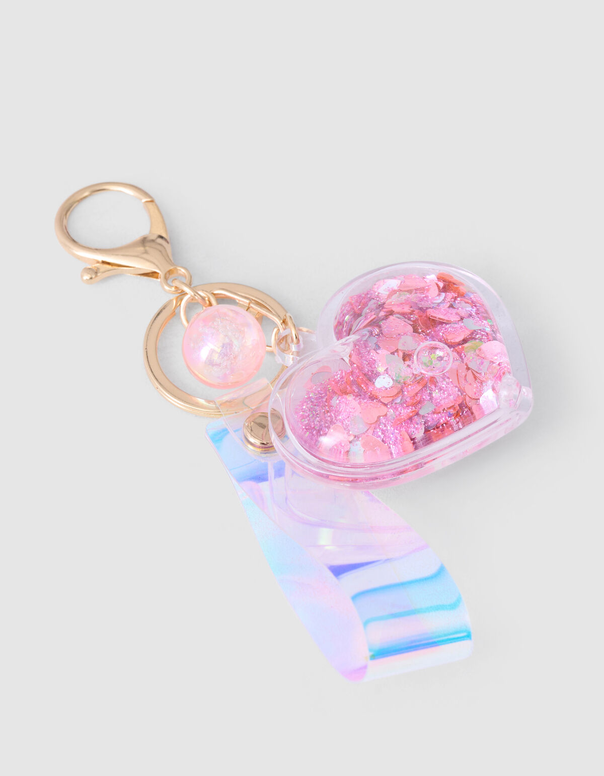 Glitter Heart Keychain Pink SHOEBY ACCESSOIRES