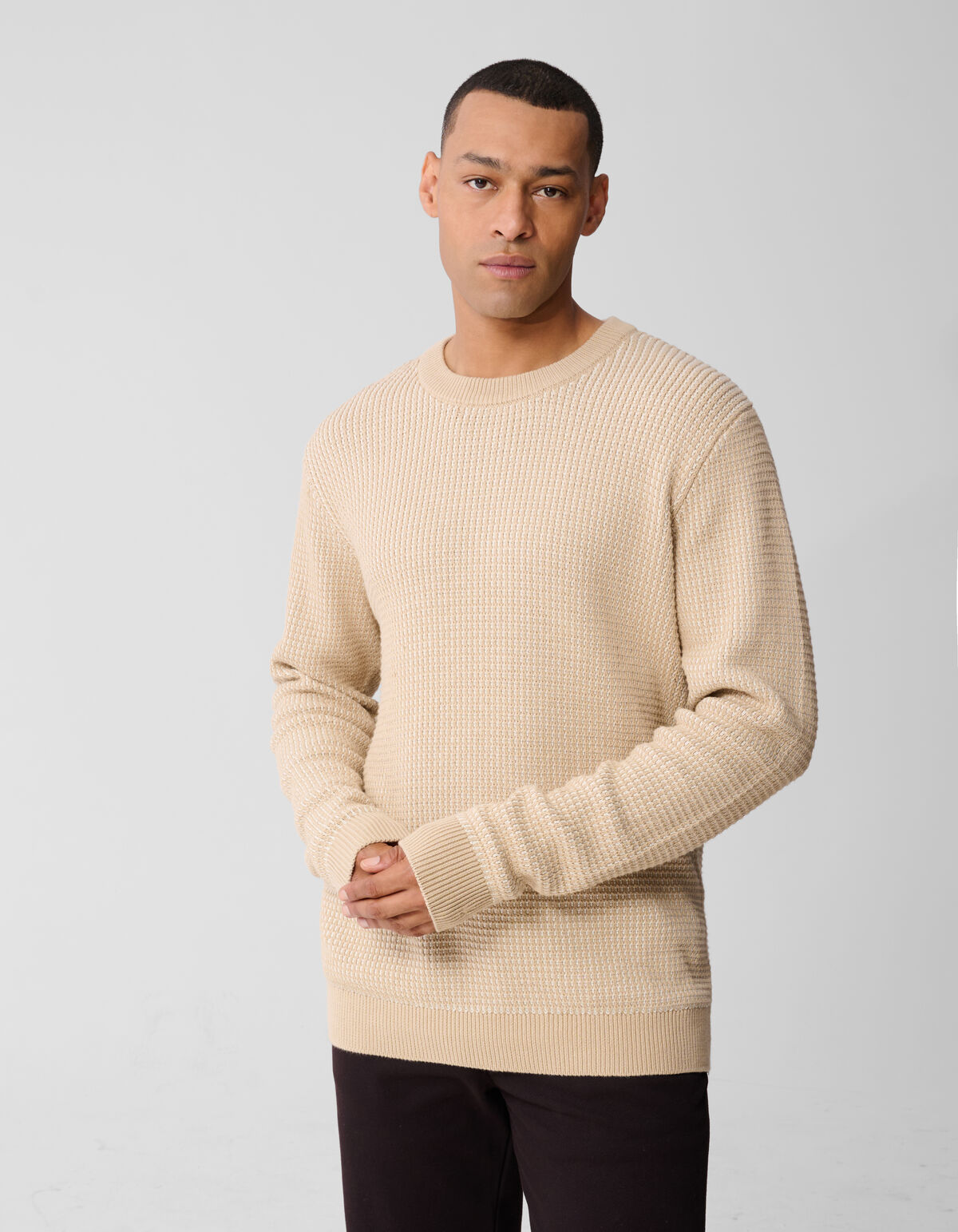 Geflochtener Strickpullover Sand SHOEBY MEN