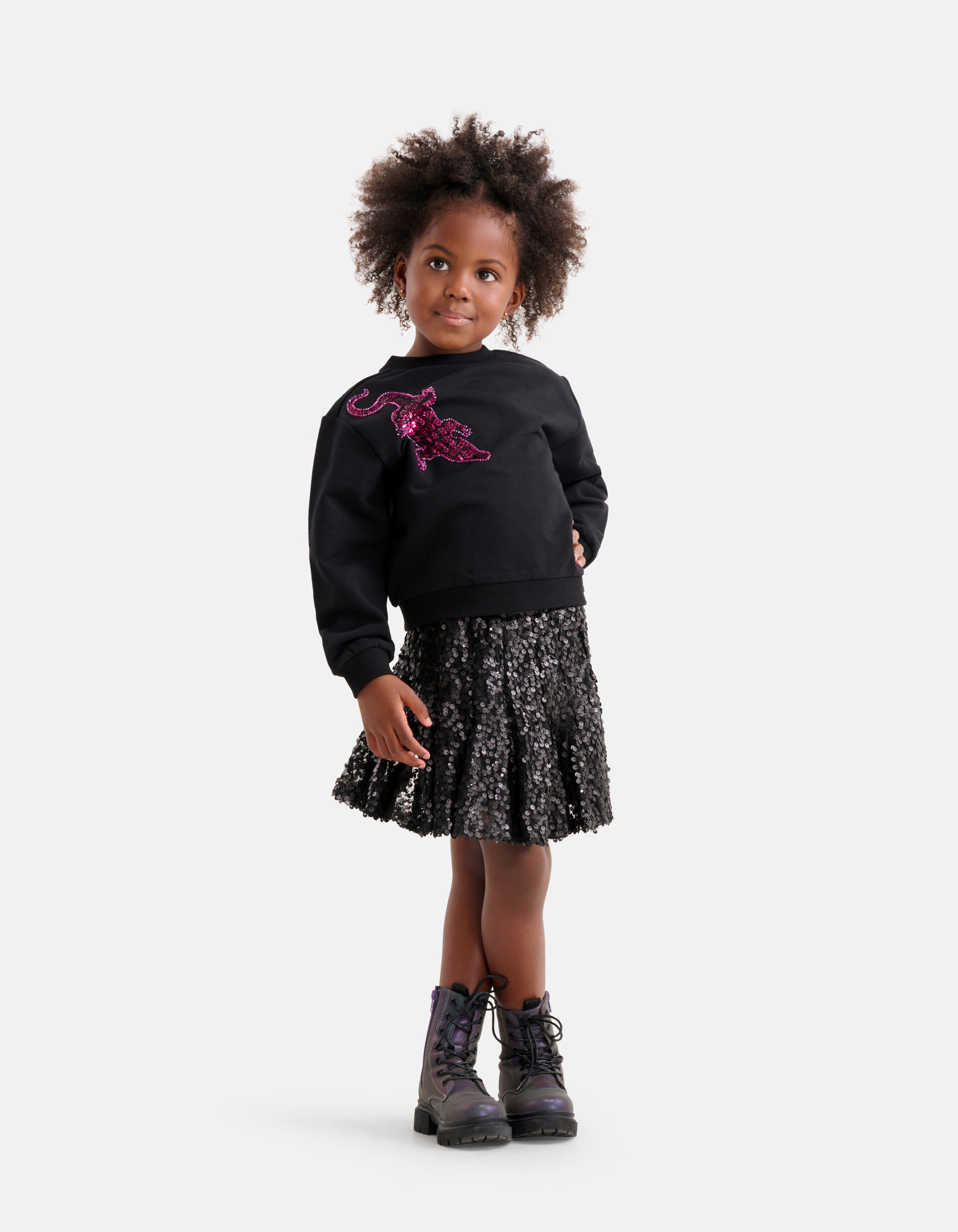 Pailletten-Pullover Schwarz SHOEBY GIRLS