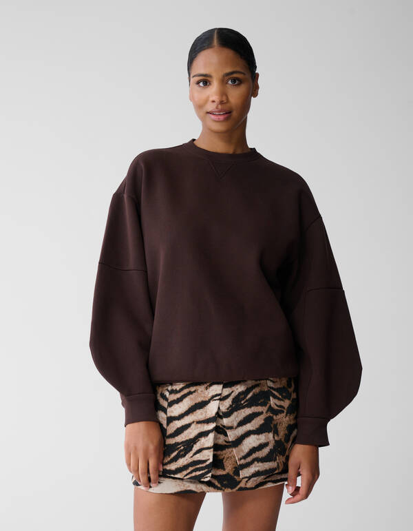 Pullover mit großen Ärmeln Dunkelbraun SHOEBY WOMEN