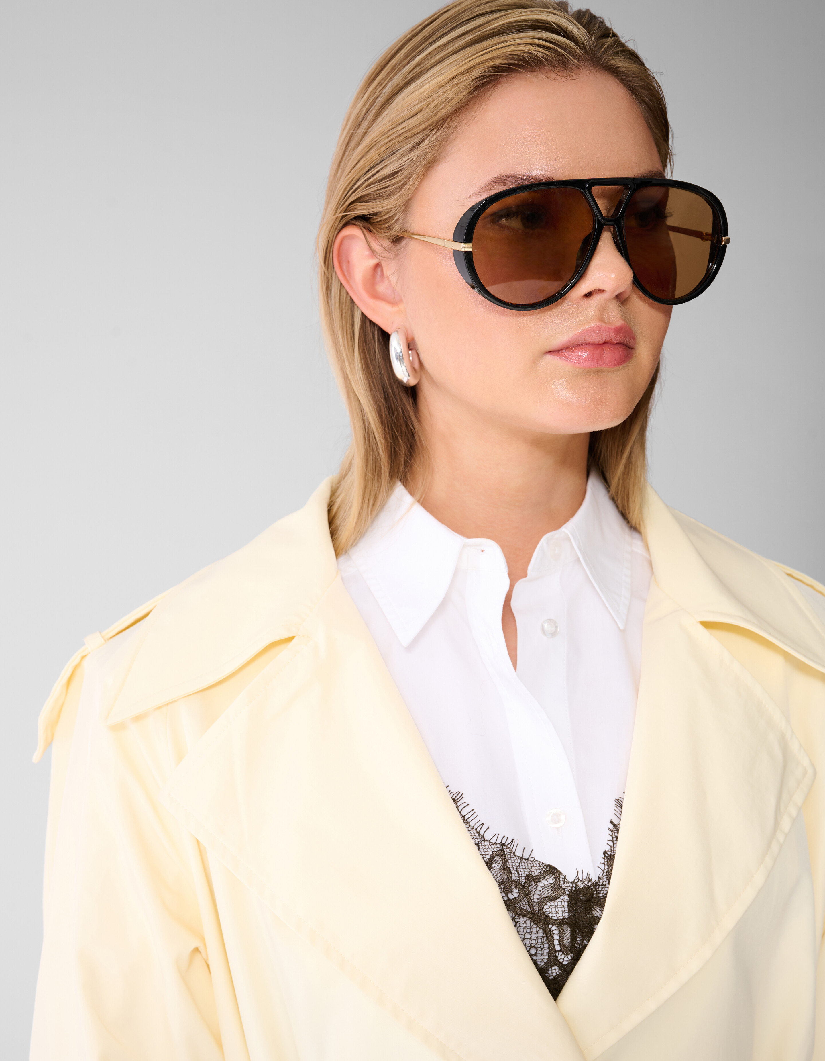 Flowy Trenchcoat Lichtgeel SHOEBY WOMEN