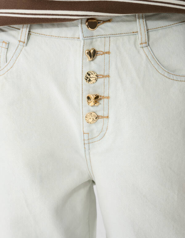Fancy Button Barrel Fit Jeans Gebleicht SHOEBY WOMEN