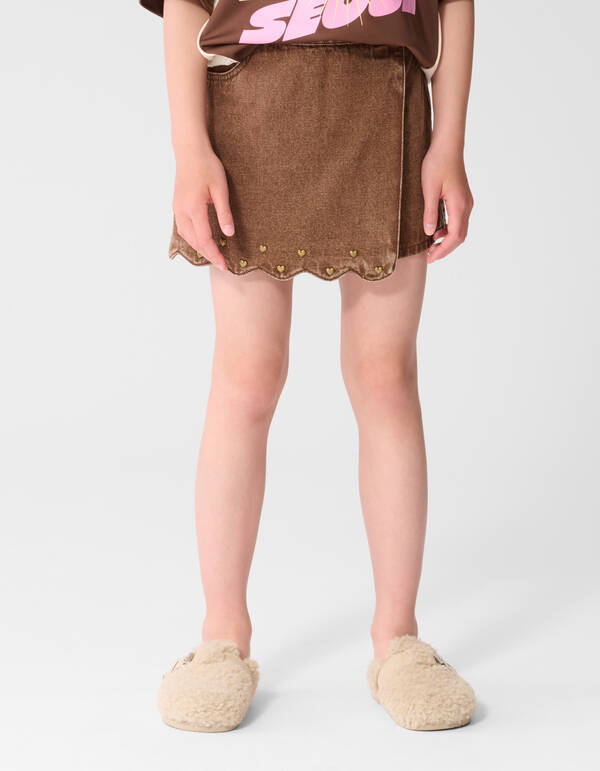 Heart Denim Skort Braun SHOEBY GIRLS