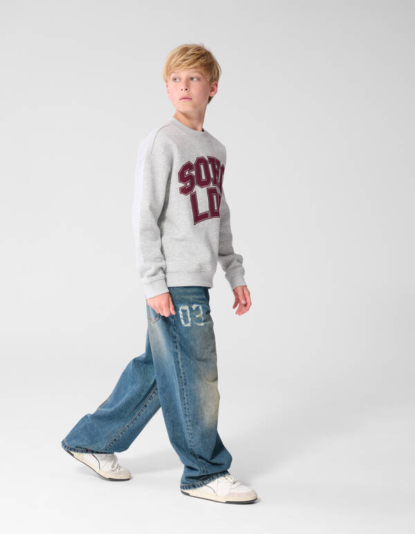 Varsity Ultra Wide Leg Jeans Dunkelblau SHOEBY BOYS