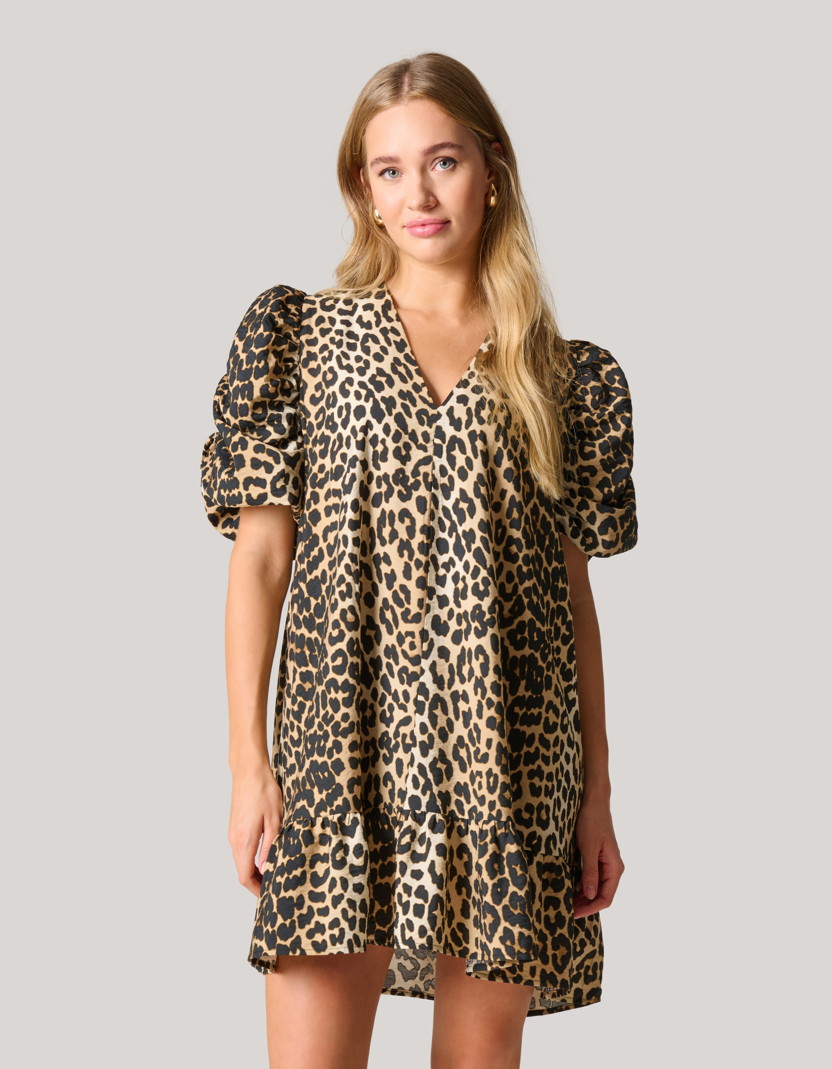 Puffärmel Leopard Kleid SHOEBY WOMEN