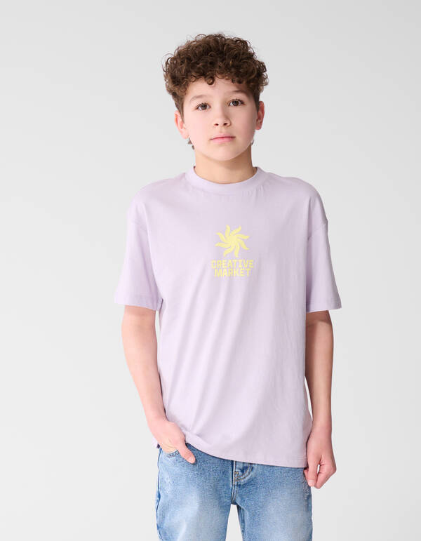 Market Artwork T-Shirt Hellviolett SHOEBY BOYS