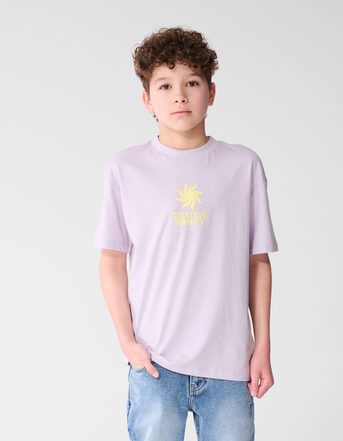 Market Artwork T-Shirt Hellviolett SHOEBY BOYS