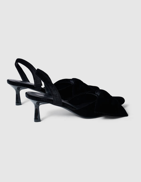 Samt Schleifenabsatz Schwarz SHOEBY SHOES