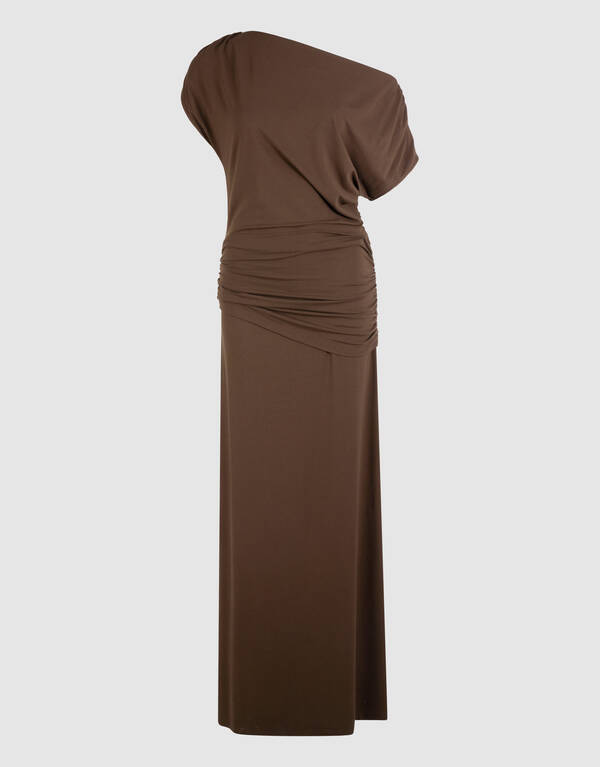 Drapierte Maxikleid Braun von Fred SHOEBY WOMEN