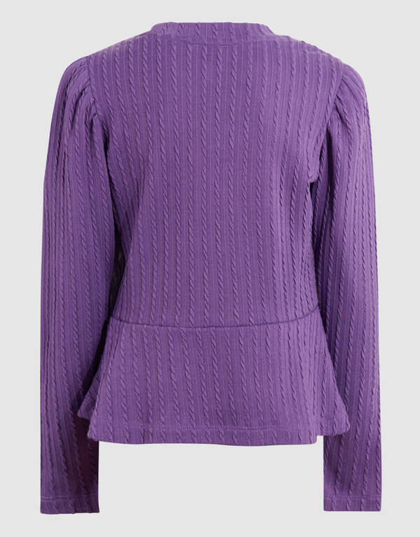 Peplum-Kabel-Langarmshirt Lila SHOEBY GIRLS