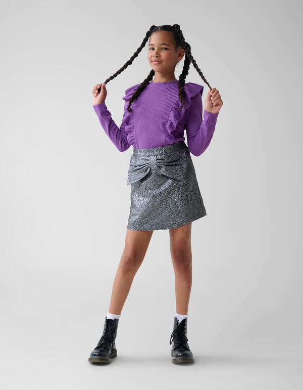 Kabel Ruffle Longsleeeve Top Lila SHOEBY GIRLS