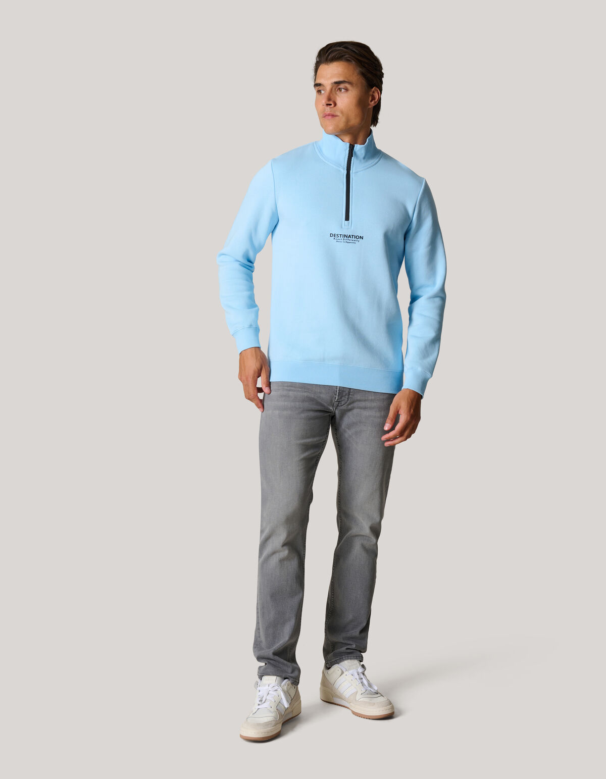 Zipper Pullover Hellblau SHOEBY MEN