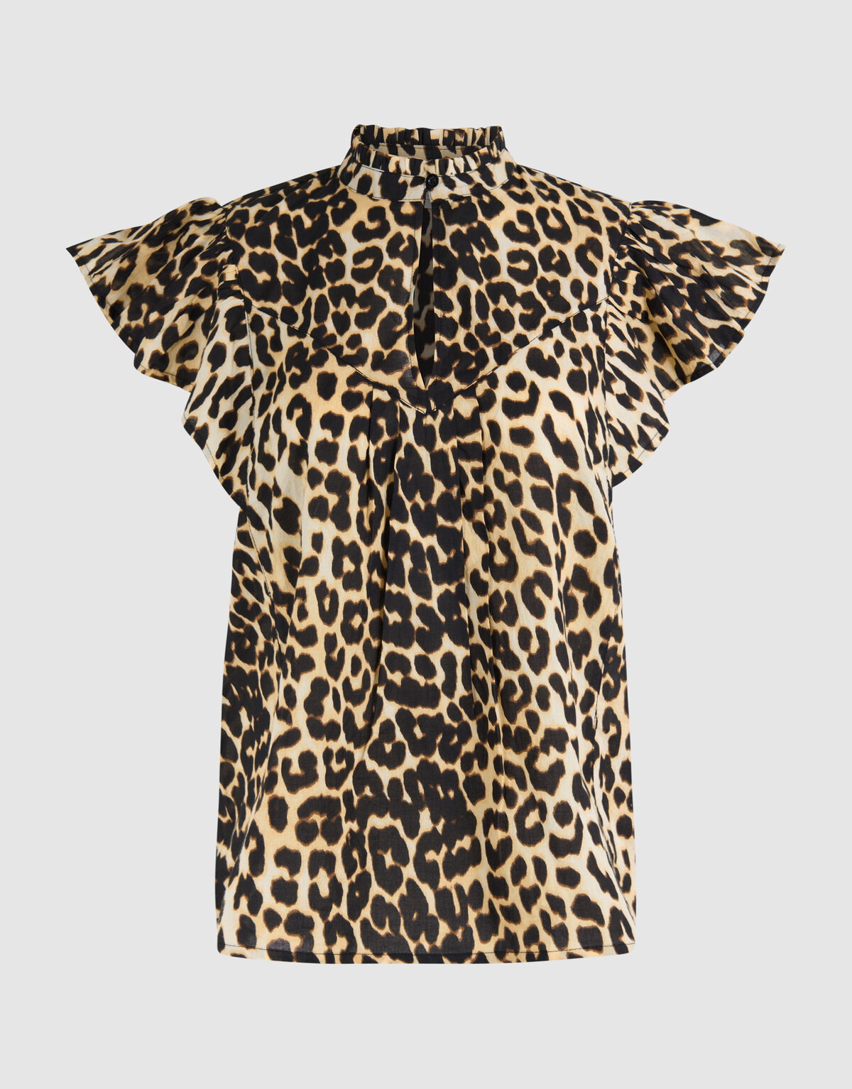 Leopard Ruffle Top Braun SHOEBY WOMEN