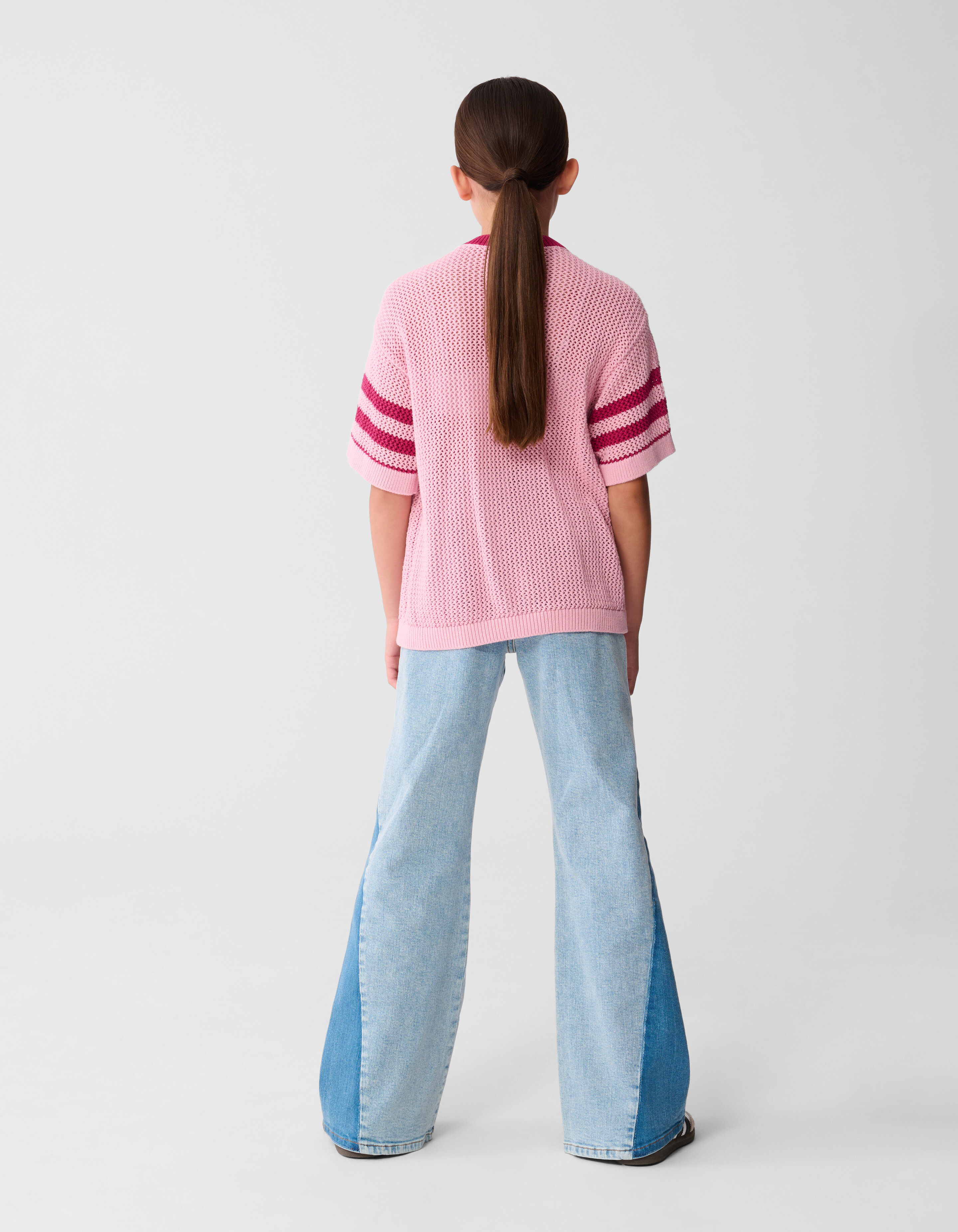 Zweifarbige, ausgestellte Jeans, gebleicht SHOEBY GIRLS