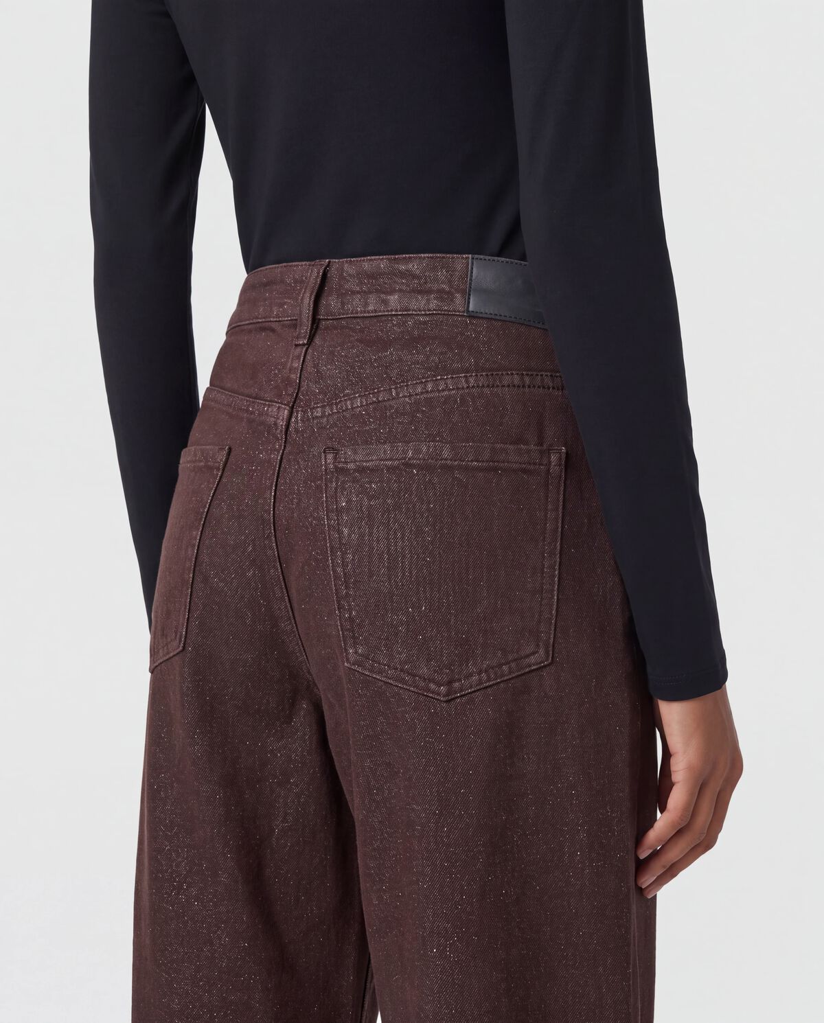 Lurex Barrel Fit Jeans Dunkelbraun SHOEBY WOMEN