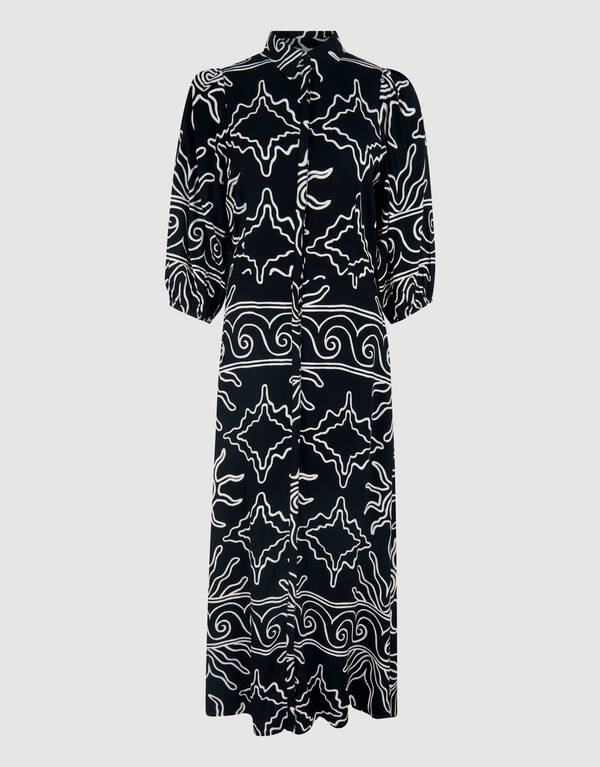 Bedrucktes Maxikleid Schwarz SHOEBY WOMEN