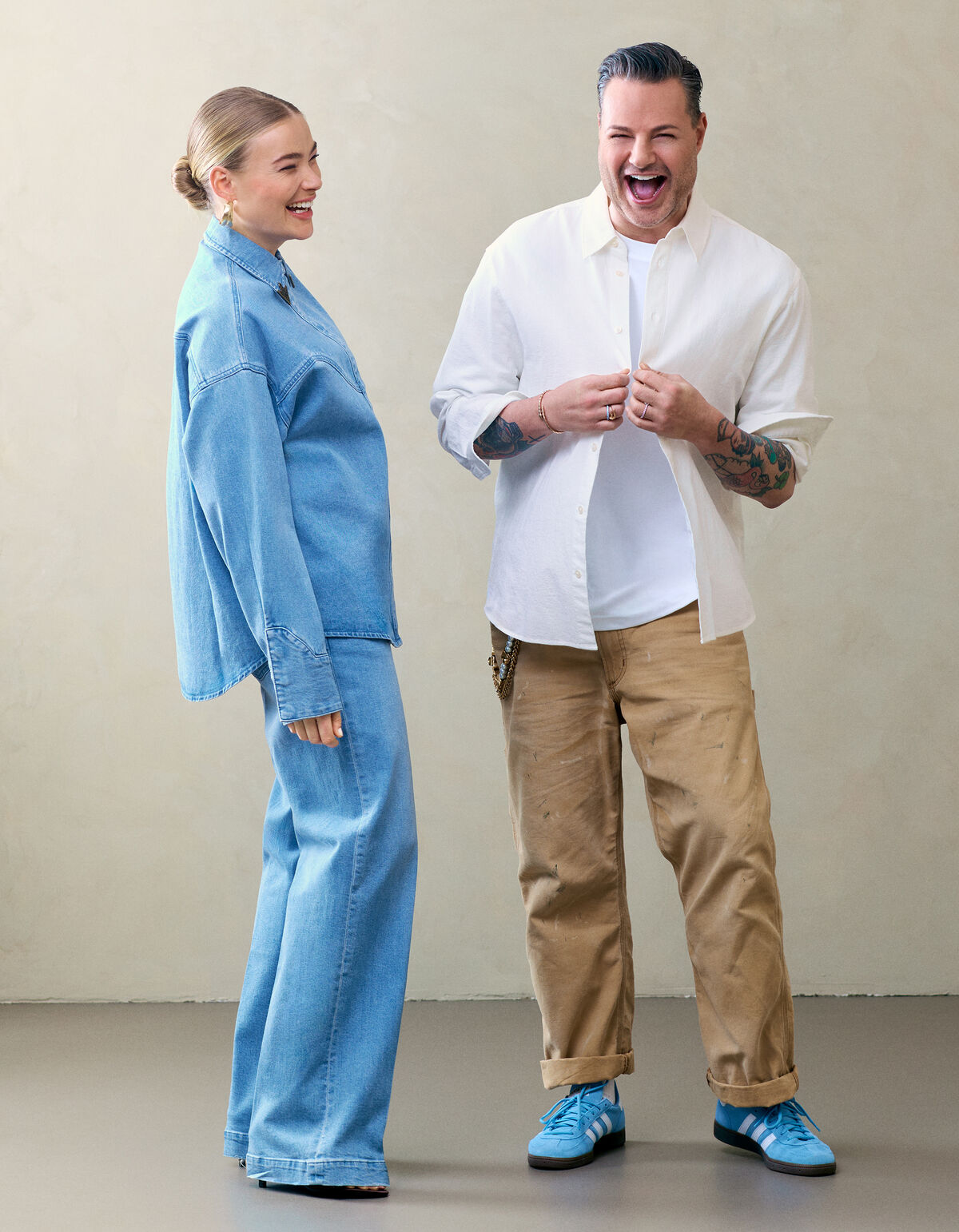 Übergroße Denim-Bluse Mediumstone von Fred SHOEBY WOMEN