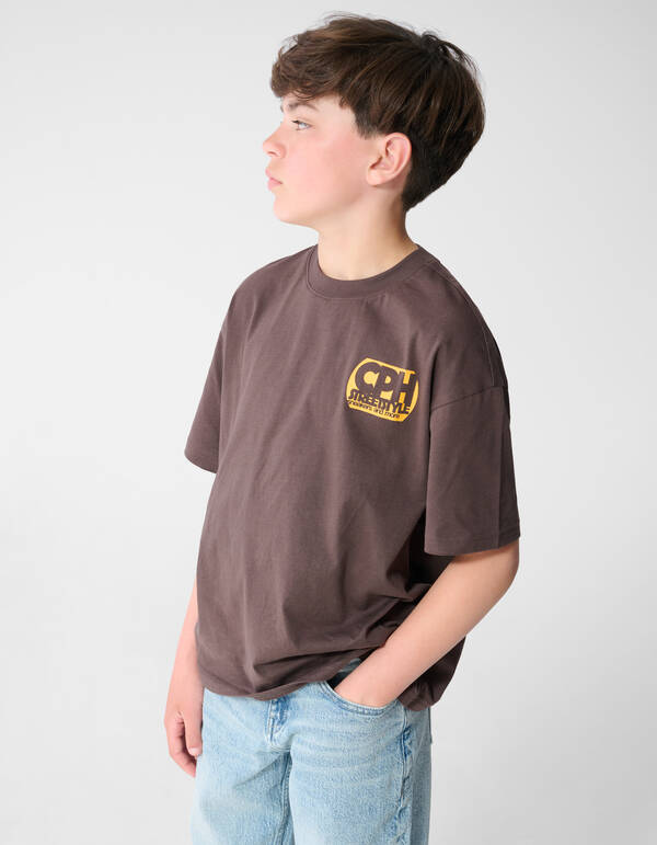 Copenhagen Artwork T-shirt Donkerbruin SHOEBY BOYS