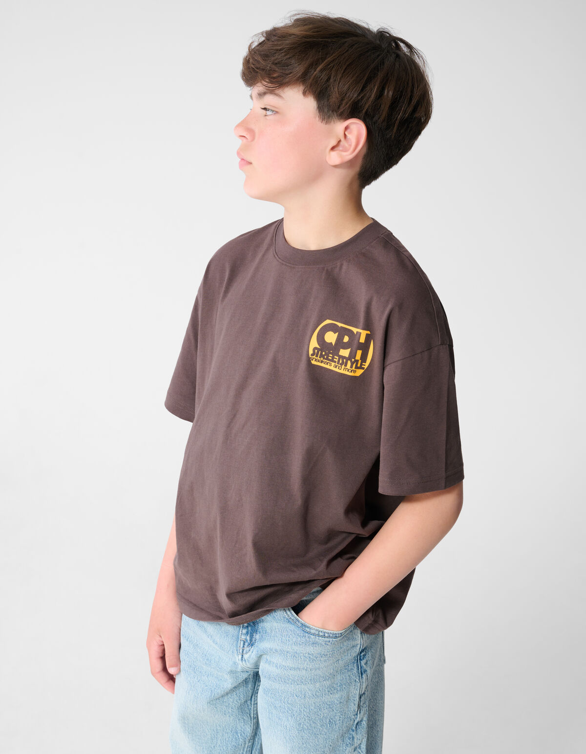 Copenhagen Artwork T-shirt Donkerbruin SHOEBY BOYS