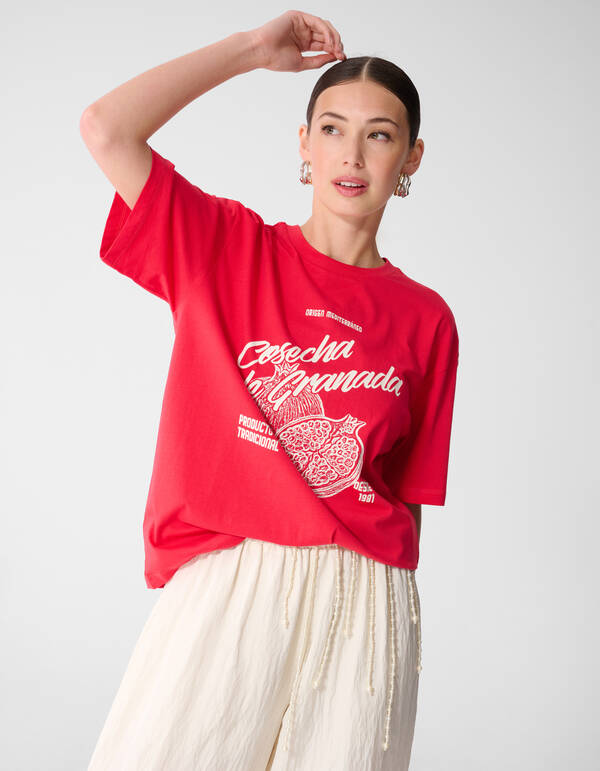 Granada Artwork T-Shirt Rot SHOEBY WOMEN