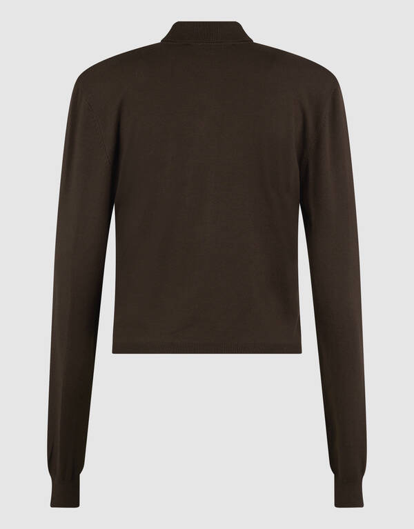 Langarm-Poloshirt Dunkelbraun von Monica SHOEBY WOMEN