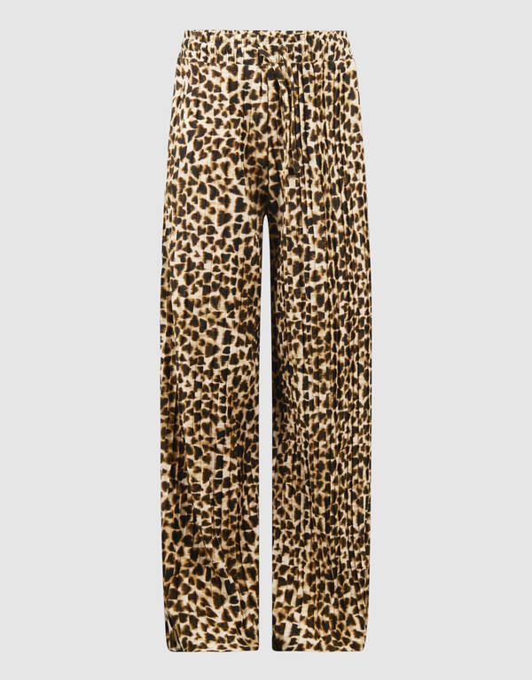Pliss&eacute; Leopard Hose Hellbraun SHOEBY GIRLS
