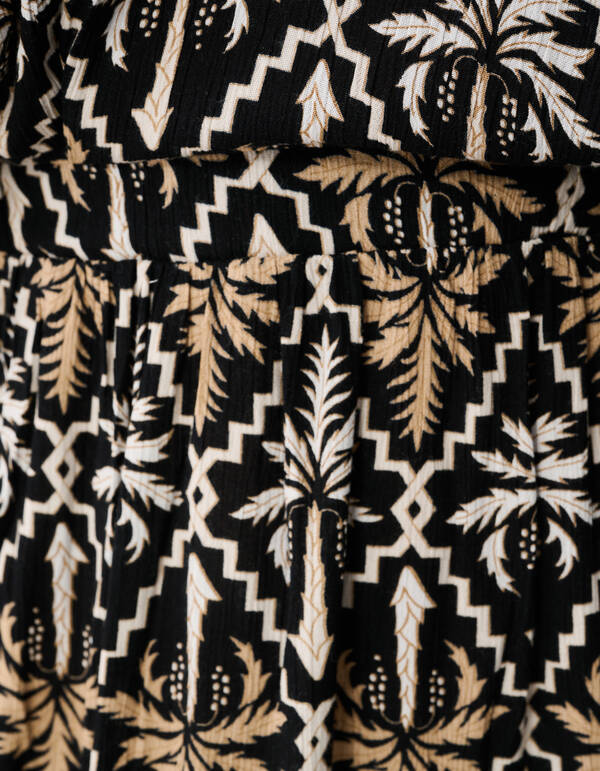 Bedrucktes Crinkle-Minikleid Schwarz/Wei&szlig; SHOEBY WOMEN