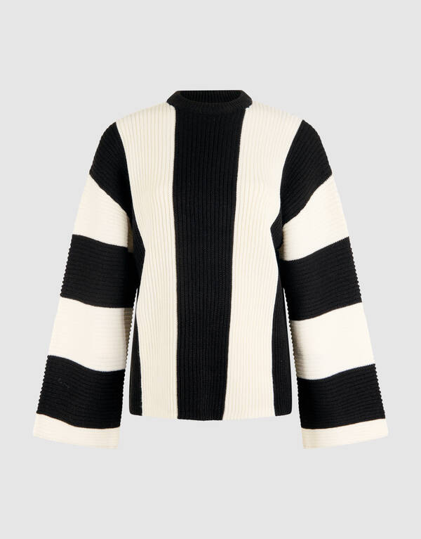 Streifen-Pullover Schwarz/Weiß SHOEBY WOMEN