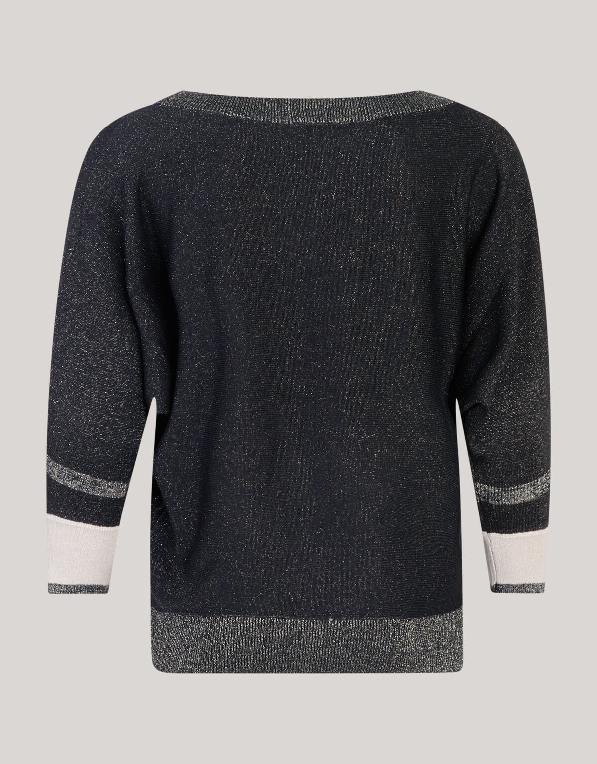Colorblock Glitter Batwing Pullover Schwarz SHOEBY WOMEN